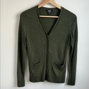 Lord & Taylor Extra Fine Merino Wool Cardigan